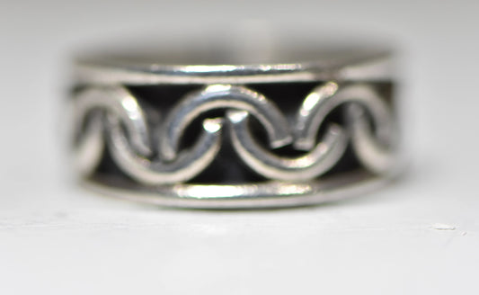 Rope ring chain pinky band sterling silver women girls