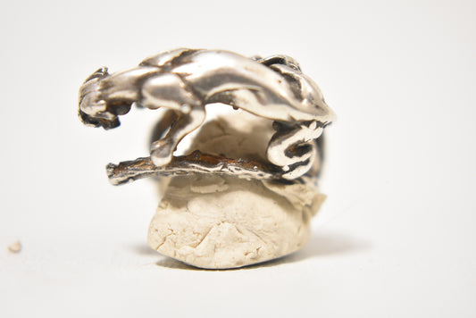 Cougar Ring Mountain Lion Southwest Sterling Silver Band Size 5