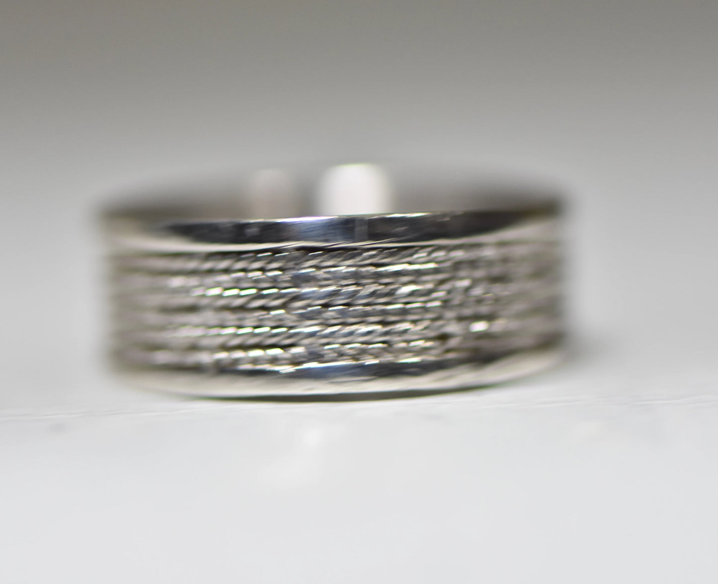 Rope ring chain band sterling silver women girls boys