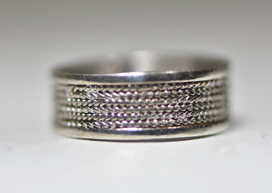 Rope ring chain band sterling silver women girls boys