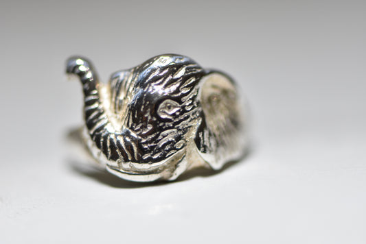 elephant ring pinky band sterling silver women girls