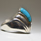 Dome ring turquoise swirl cigar band sterling silver vintage women