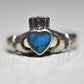Claddagh ring love friendship turquoise sterling silver women girls