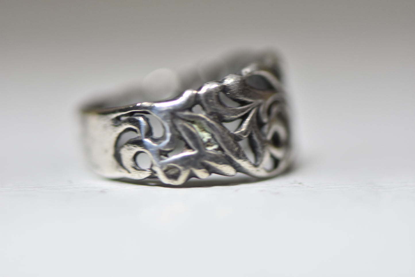 floral ring pinky band sterling silver women girls