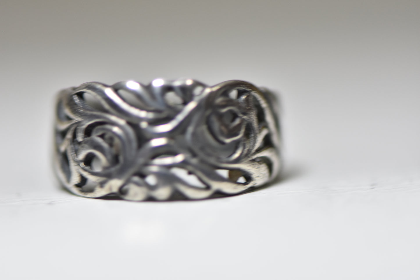 floral ring pinky band sterling silver women girls