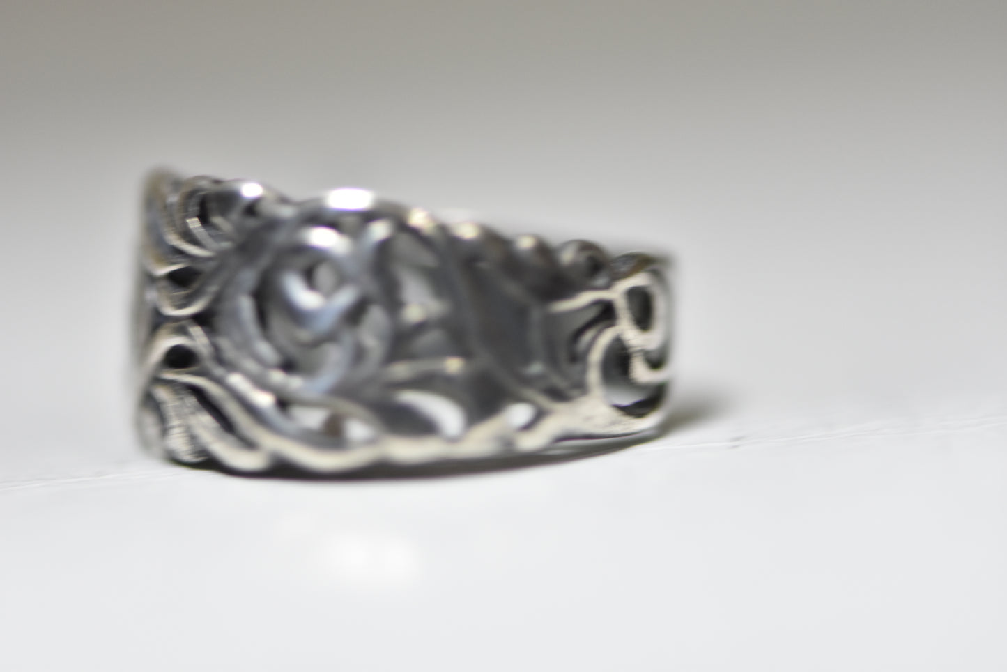 floral ring pinky band sterling silver women girls