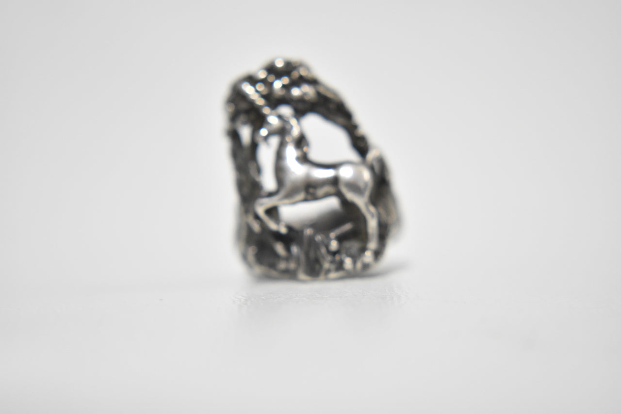 Unicorn Ring Southwest Band Sterling Silver Mythical Size 4.5