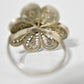 Flower Ring Floral Vintage Filigree Ring Sterling Silver Size 4