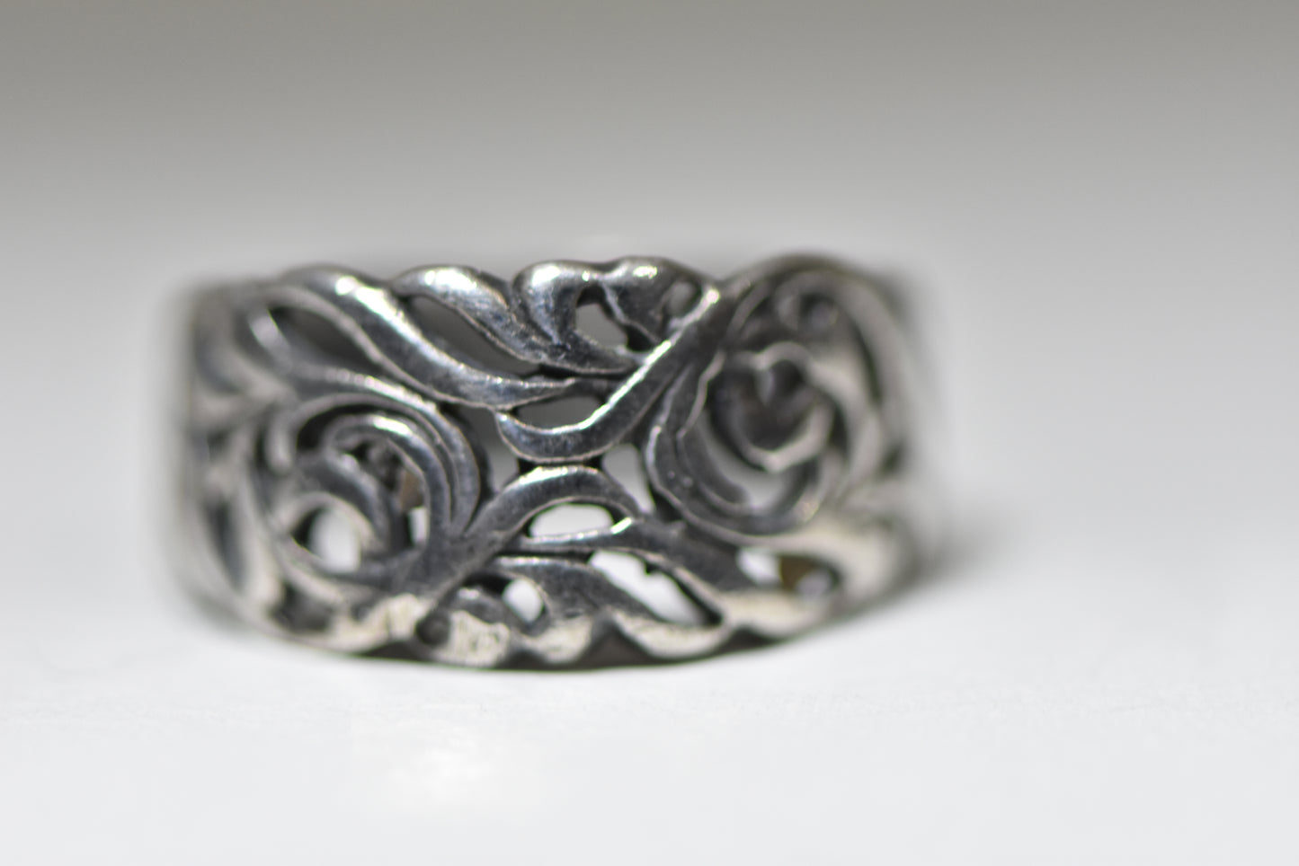 floral ring pinky band sterling silver women girls