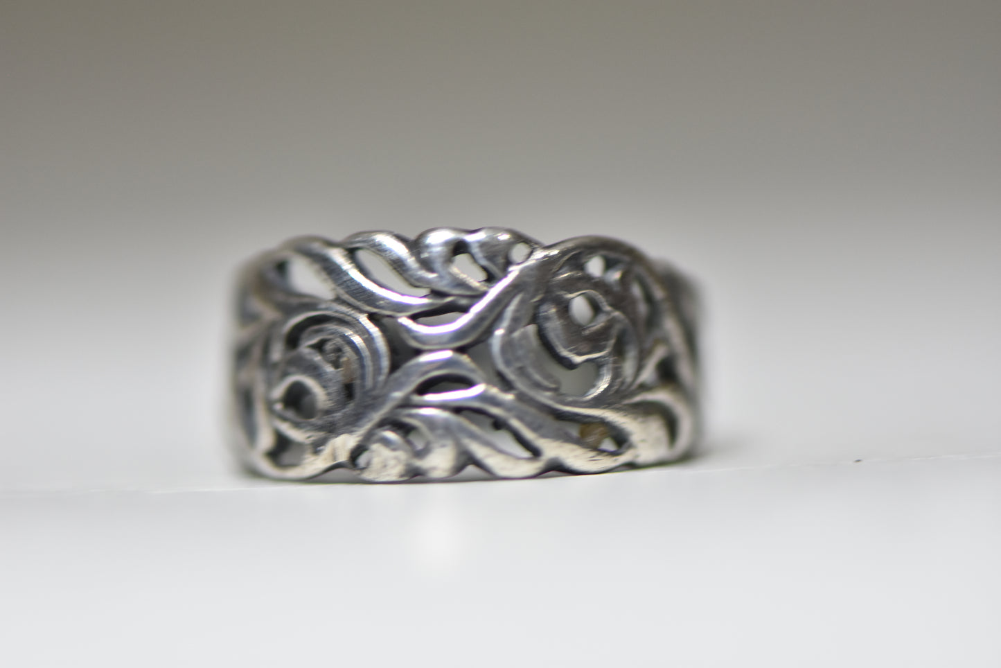 floral ring pinky band sterling silver women girls