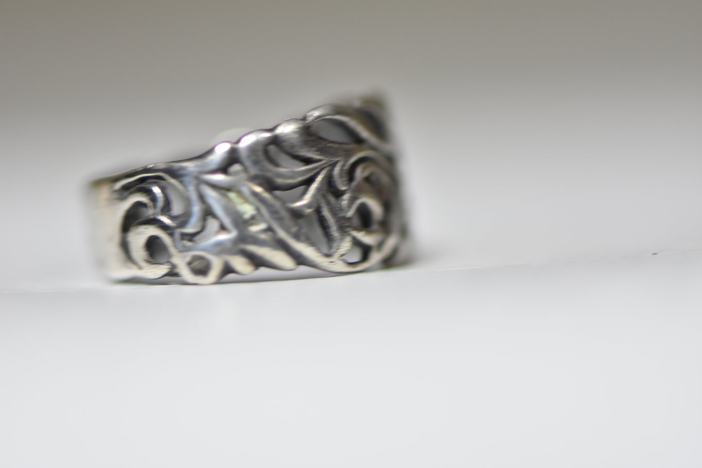 floral ring pinky band sterling silver women girls