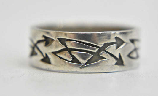 Arrows ring tribal thumb band sterling silver men   Size  11.50