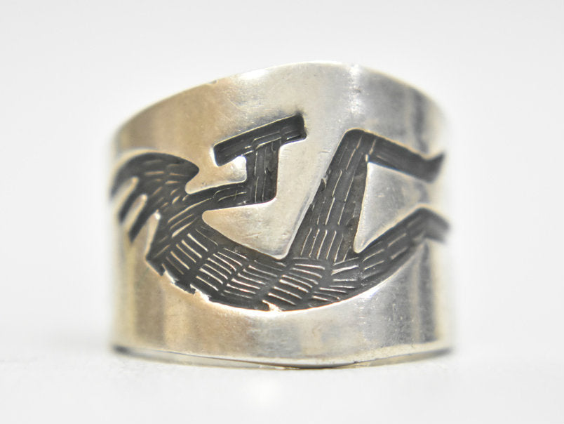 Kokopelli Ring Fertility Band Sterling Silver Mexico Size