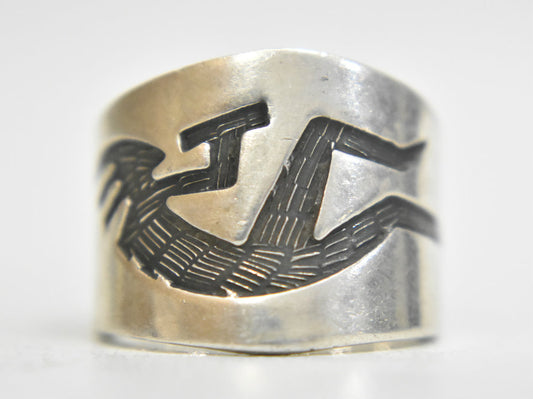 Kokopelli Ring Fertility Band Sterling Silver Mexico Size