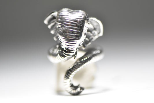 Elephant ring sterling silver wrap around band women girls