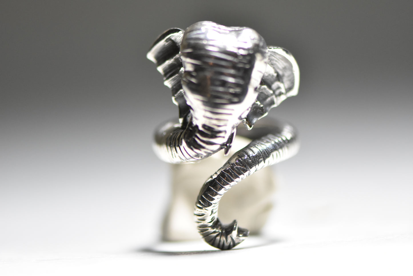 Elephant ring sterling silver wrap around band women girls