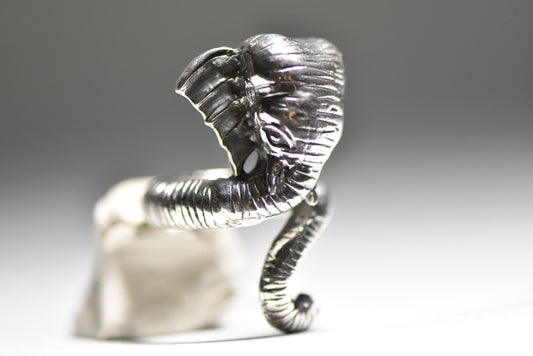Elephant ring sterling silver wrap around band women girls