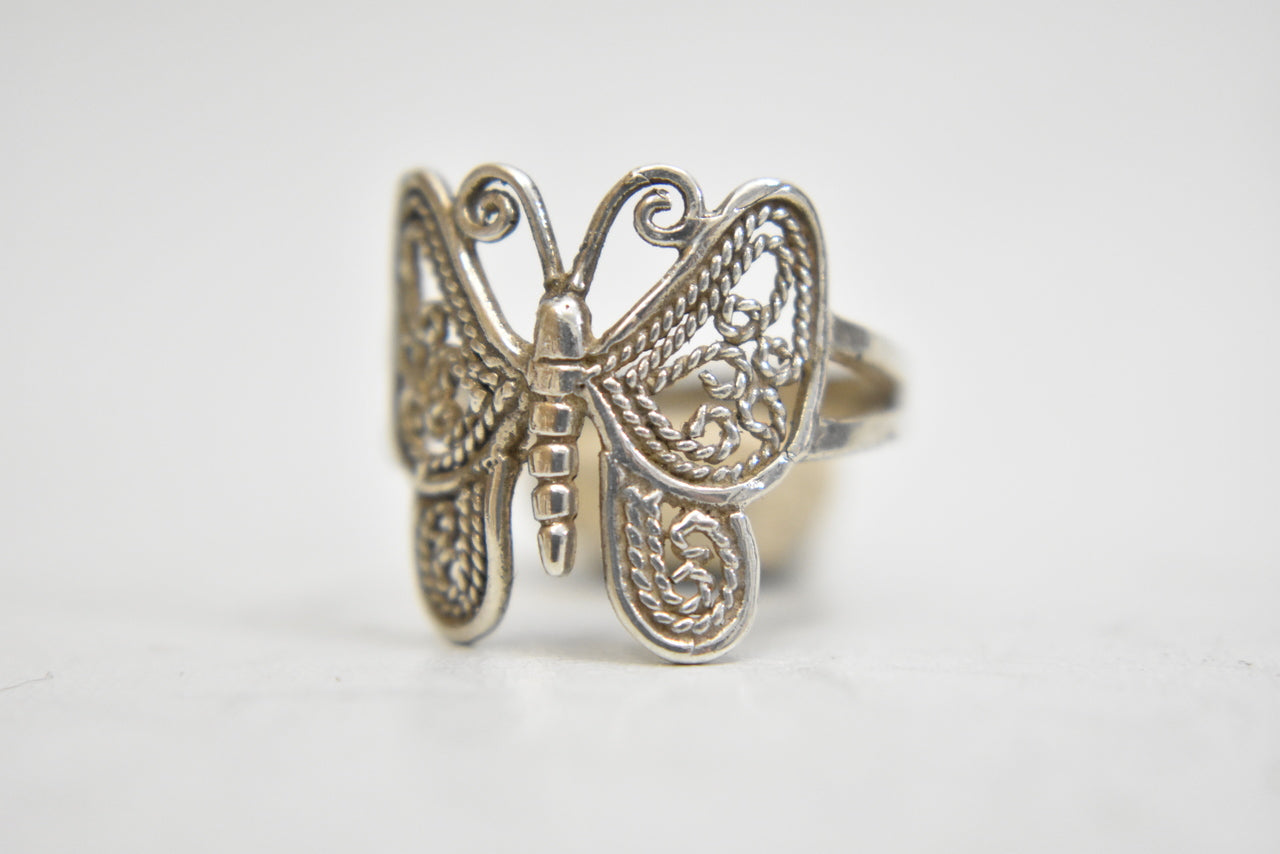 Purchases Ladies Butterfly Vintage 925 Silver Ring