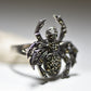 Spider Ring Marcasites black widow tarantula arachnid Halloween sterling silver