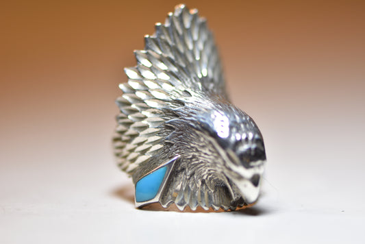 Eagle ring Turquoise tribal southwest women men sterling silver