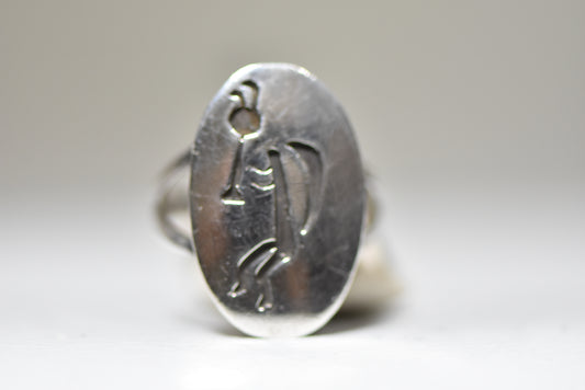 Kokopelli ring fertility Hopi southwest sterling silver women