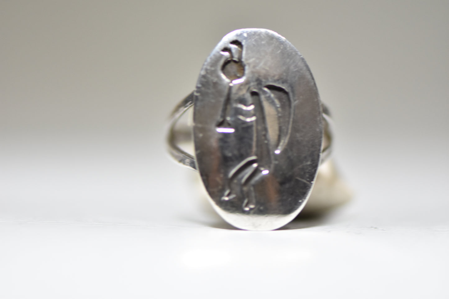 Kokopelli ring fertility Hopi southwest sterling silver women