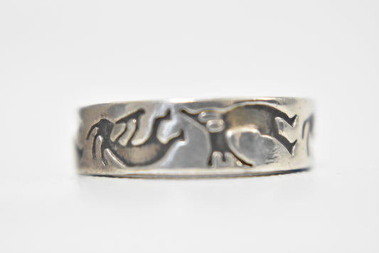 Kokopelli Ring Kokopelli Band Southwest Sterling Silver  ize 6.25