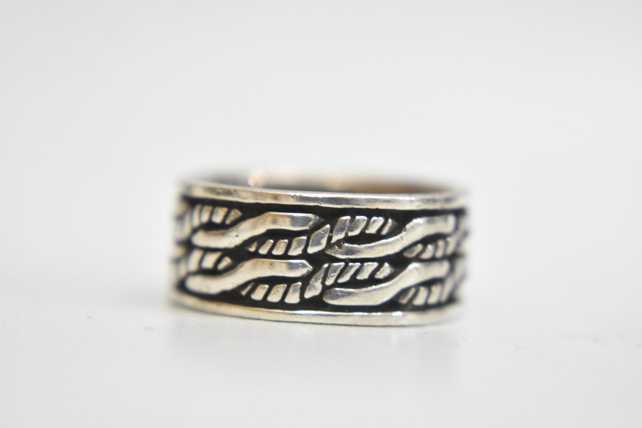 rope ring thumb band sterling silver women men  Size 8.50
