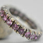 Pink eternity ring or band boho cocktail pinky  sterling silver Size 5