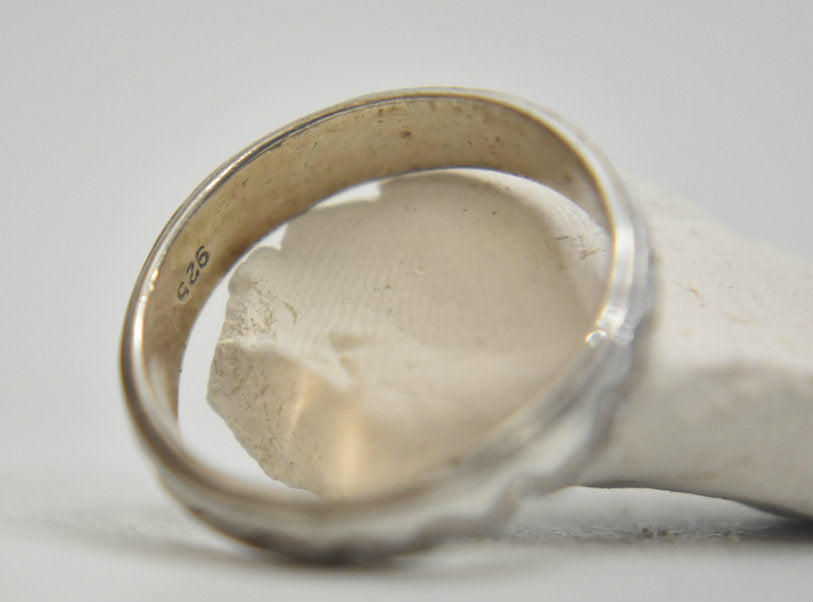 Vintage wave slender ring stacker band sterling silver ring size 7.75