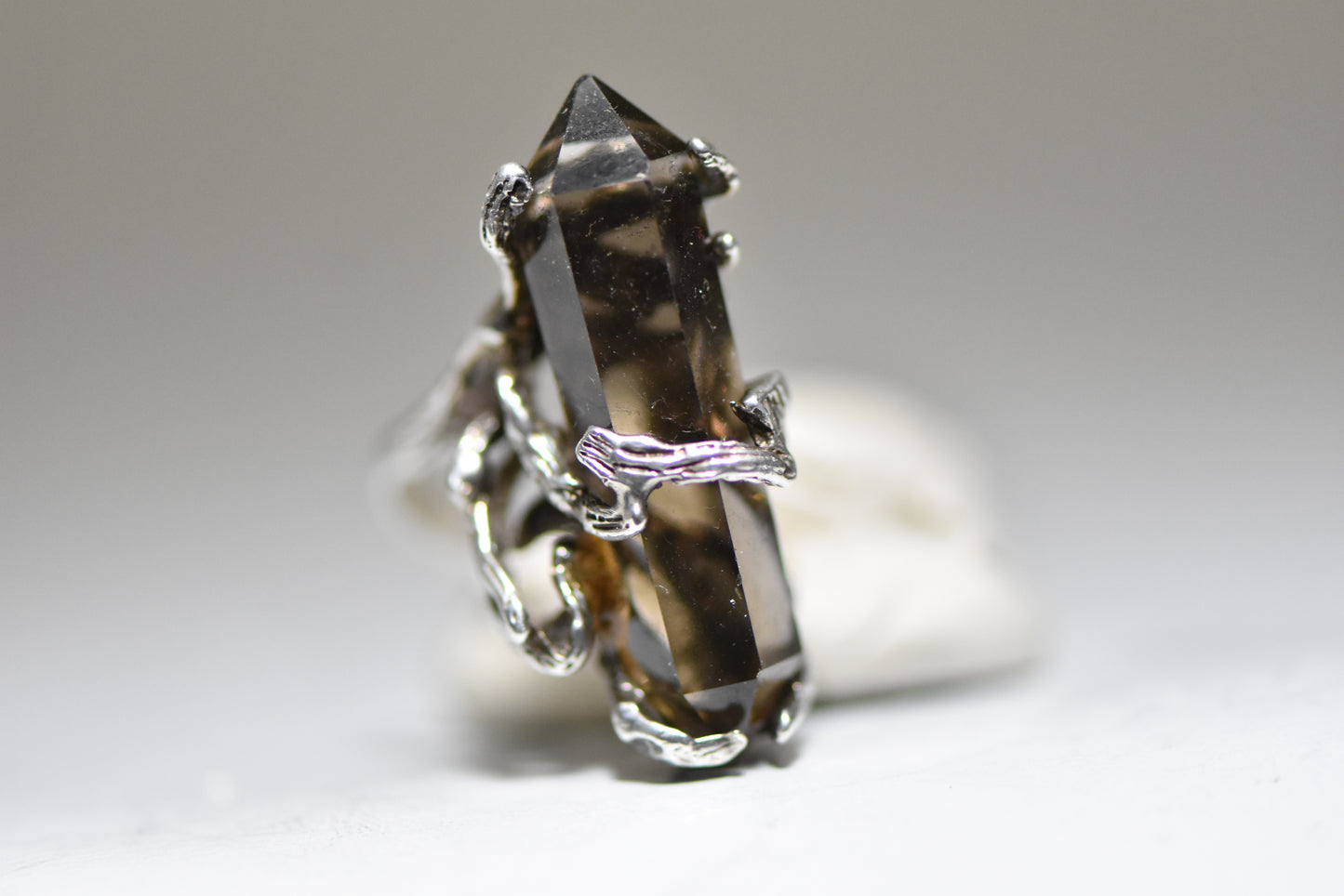 crystal ring brutalist long quartz crystal sterling silver women girls
