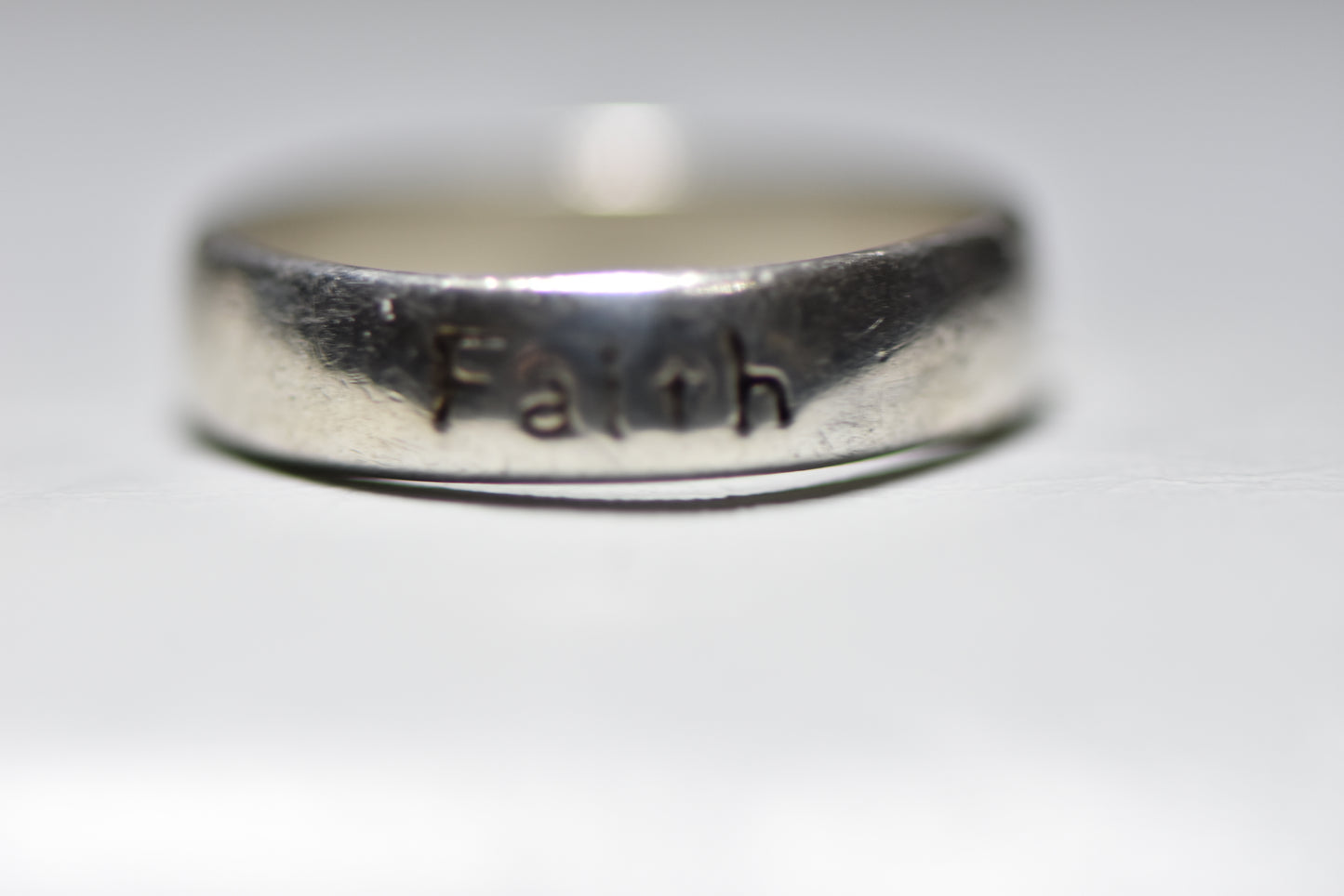 Faith Ring religious stacker band sterling silver women girls Size 6.50
