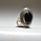 Navajo Onyx ring southwest women sterling silver Signed QT Size 5.75