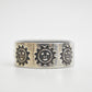 sun ring  sterling silver band Mexico southwest women Size 8.25