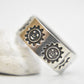 sun ring  sterling silver band Mexico southwest women Size 8.25