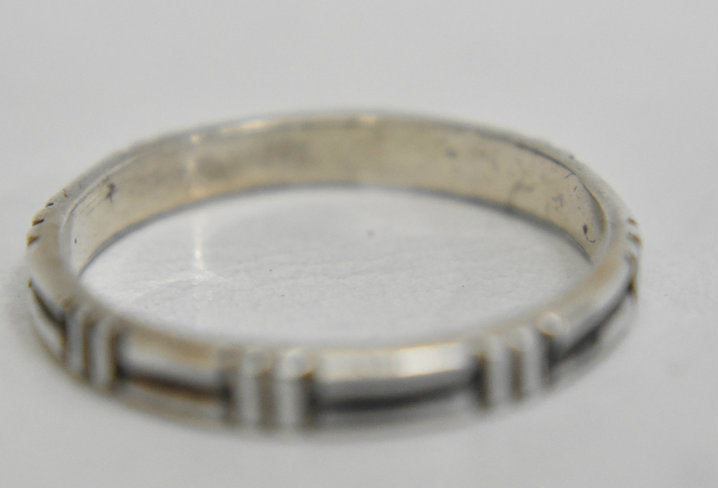 Vintage stacker ring slender sterling silver band thumb band size 6.75