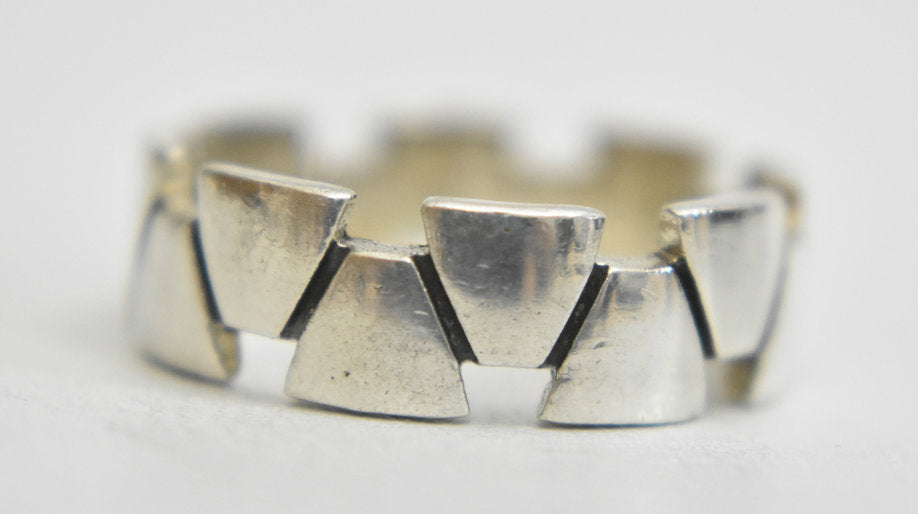 geometric ring thumb band women girls boys sterling silver Size 7