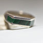 Malachite ring pinky stacker southwest band sterling silver