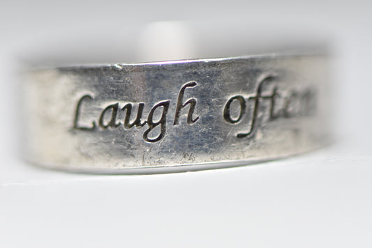 Laugh Often Ring stacker band sterling silver women girls Size 7.75