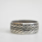 Spinner Ring Rope chain thumb band sterling silver women Size  9