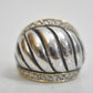 Cigar band ring size 5.75 Dome ring clear stones in a band boho cocktail sterling silver