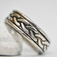 Spinner ring braided thumb band sterling silver men  Size 9.5