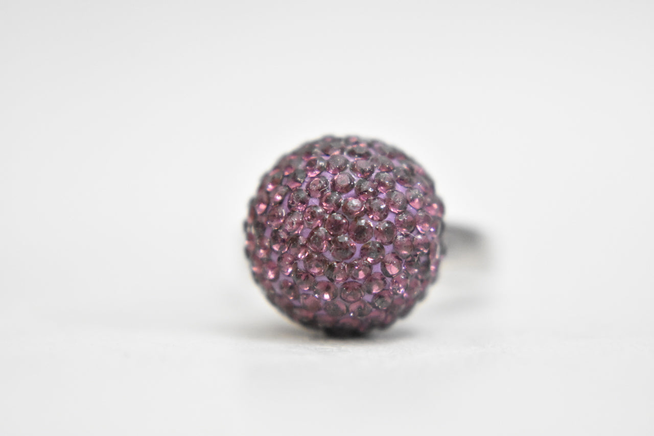 Purple Disco ring Ball Sterling Silver Women  Size   6.75