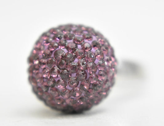 Purple Disco ring Ball Sterling Silver Women  Size   6.75