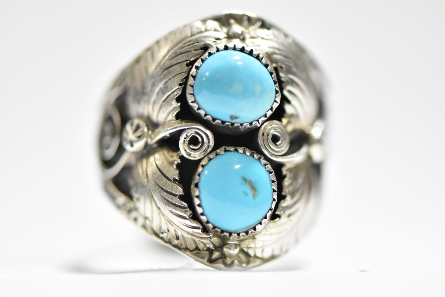Navajo ring turquoise heavy sterling silver men  Size 12.25