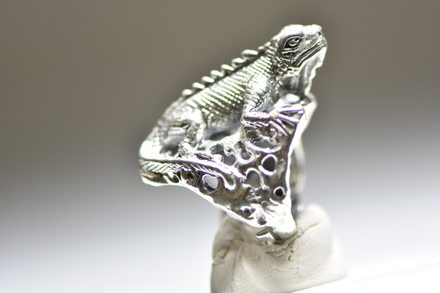 Iguana ring Lizard Chameleon sterling silver men women