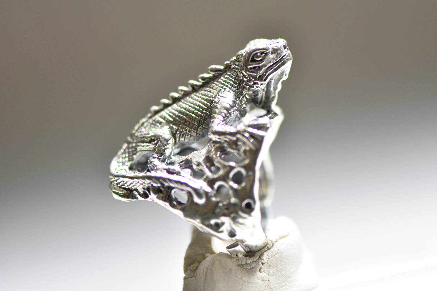 Iguana ring Lizard Chameleon sterling silver men women