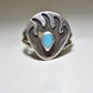 Bear ring Navajo turquoise claw pinky bear footprint sterling silver girls women c