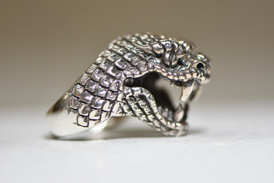 snake ring serpent band cobra sterling silver men