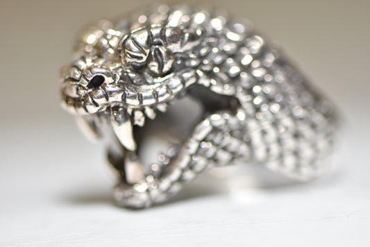 snake ring serpent band cobra sterling silver men